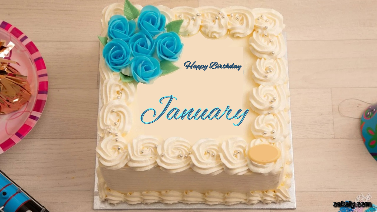 🎂 Happy Birthday January Cakes 🍰 Instant Free Download