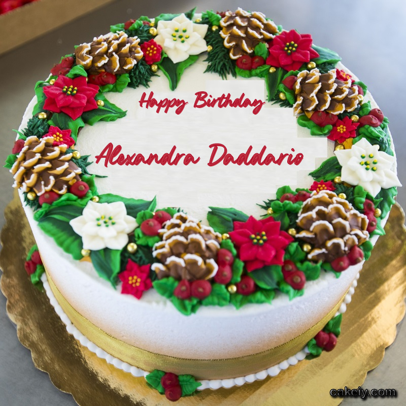 Christmas Wreath Cake for Alexandra Daddario