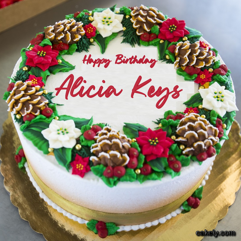 Christmas Wreath Cake for Alicia Keys