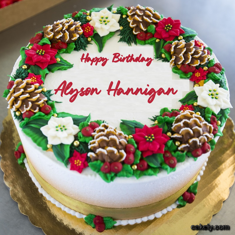 Christmas Wreath Cake for Alyson Hannigan