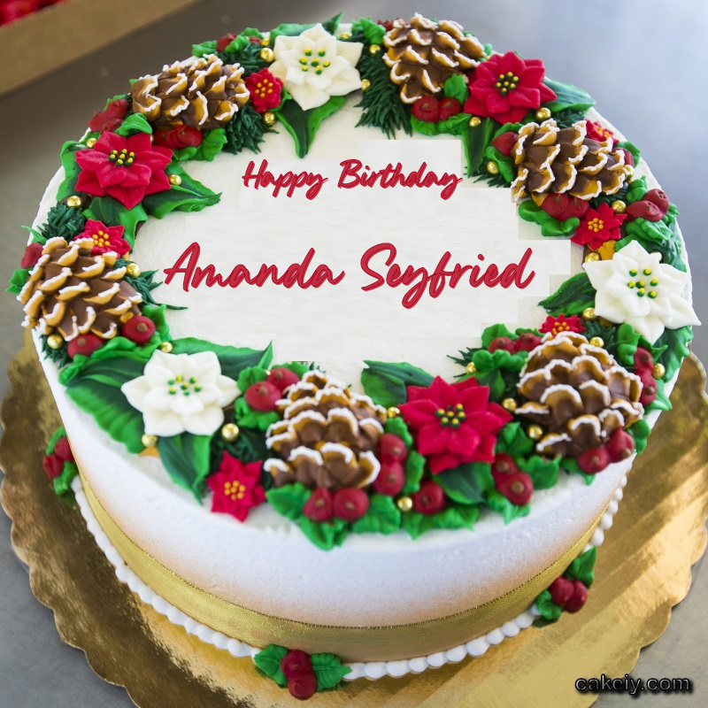Christmas Wreath Cake for Amanda Seyfried