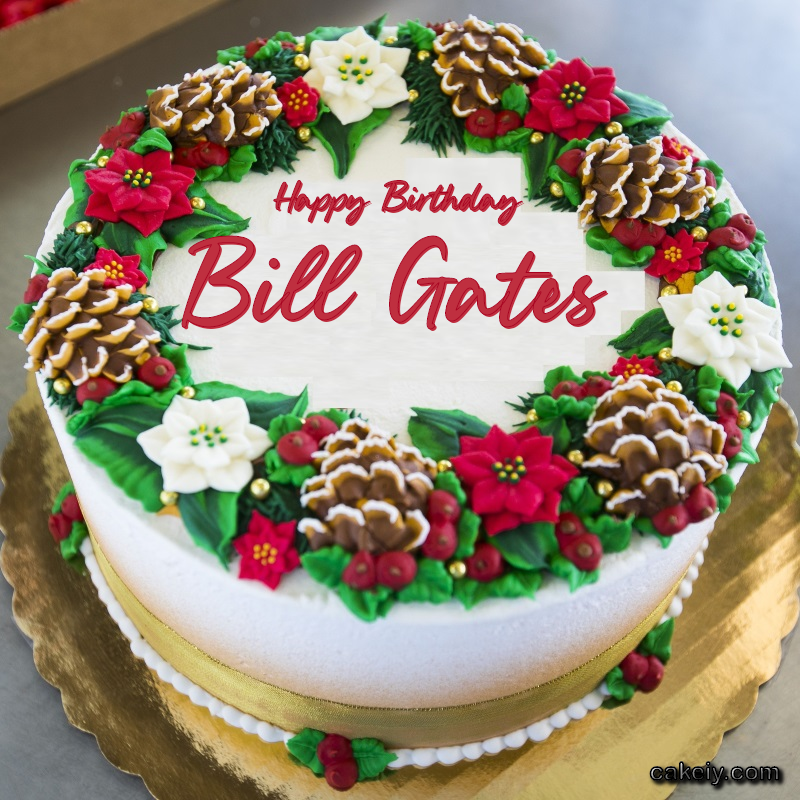 Christmas Wreath Cake for Bill Gates