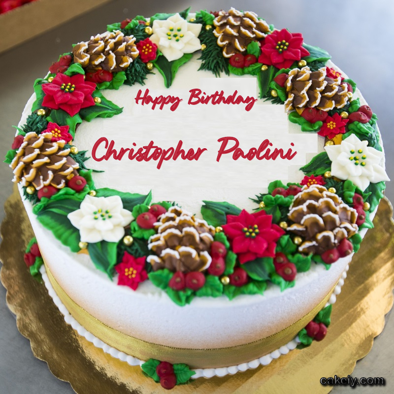 Christmas Wreath Cake for Christopher Paolini
