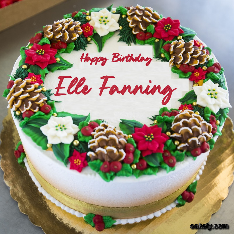 Christmas Wreath Cake for Elle Fanning