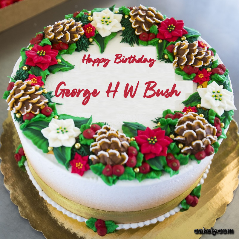Christmas Wreath Cake for George H W Bush