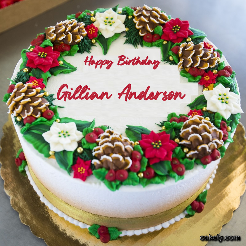 Christmas Wreath Cake for Gillian Anderson