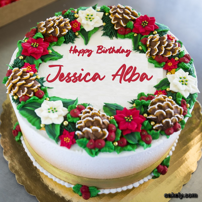 Christmas Wreath Cake for Jessica Alba