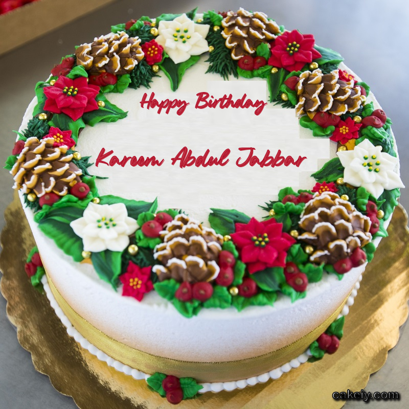 Christmas Wreath Cake for Kareem Abdul Jabbar