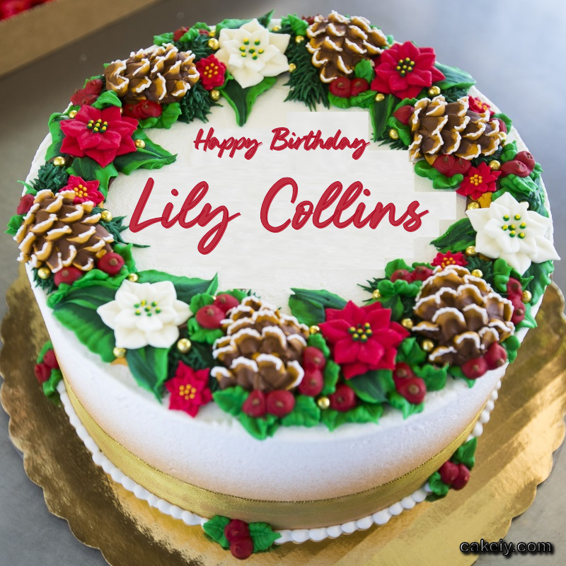 Christmas Wreath Cake for Lily Collins