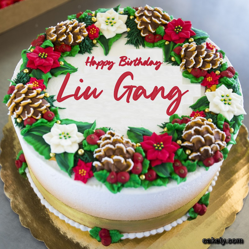 Christmas Wreath Cake for Liu Gang
