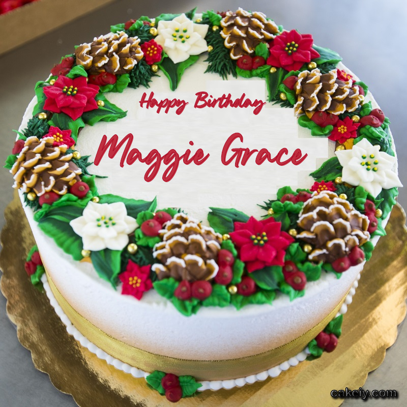 Christmas Wreath Cake for Maggie Grace