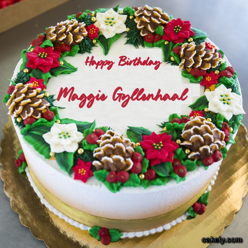 Christmas Wreath Cake for Maggie Gyllenhaal