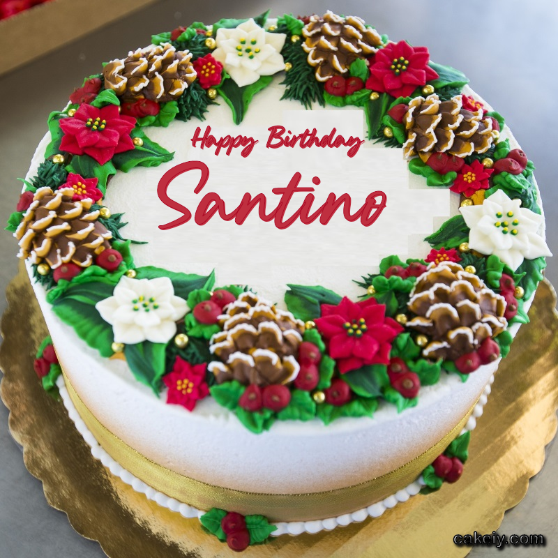 Christmas Wreath Cake for Santino