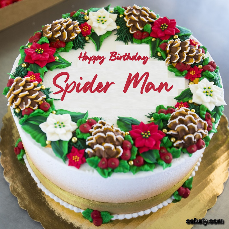 Christmas Wreath Cake for Spider Man