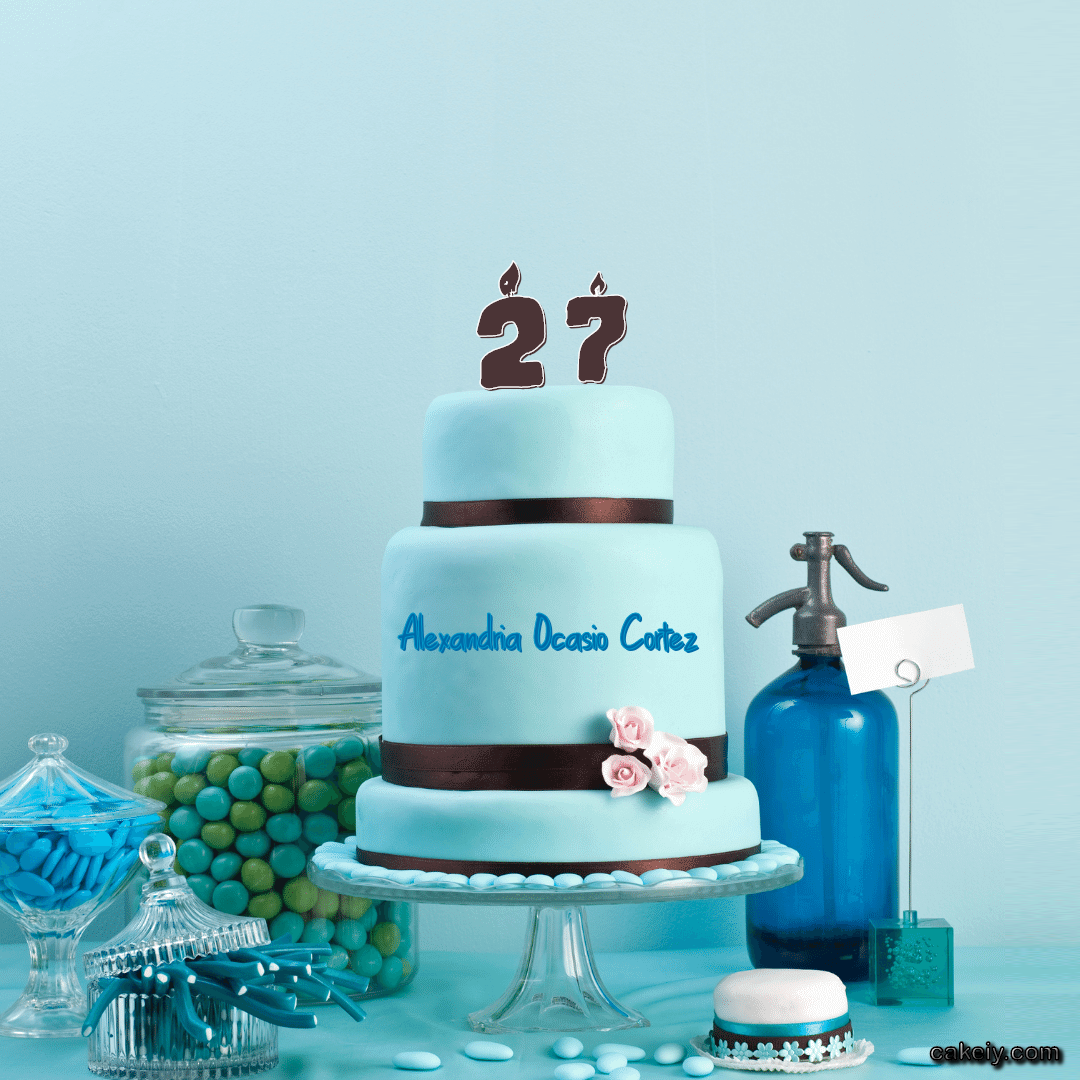 Columbia Blue Cake for Alexandria Ocasio Cortez