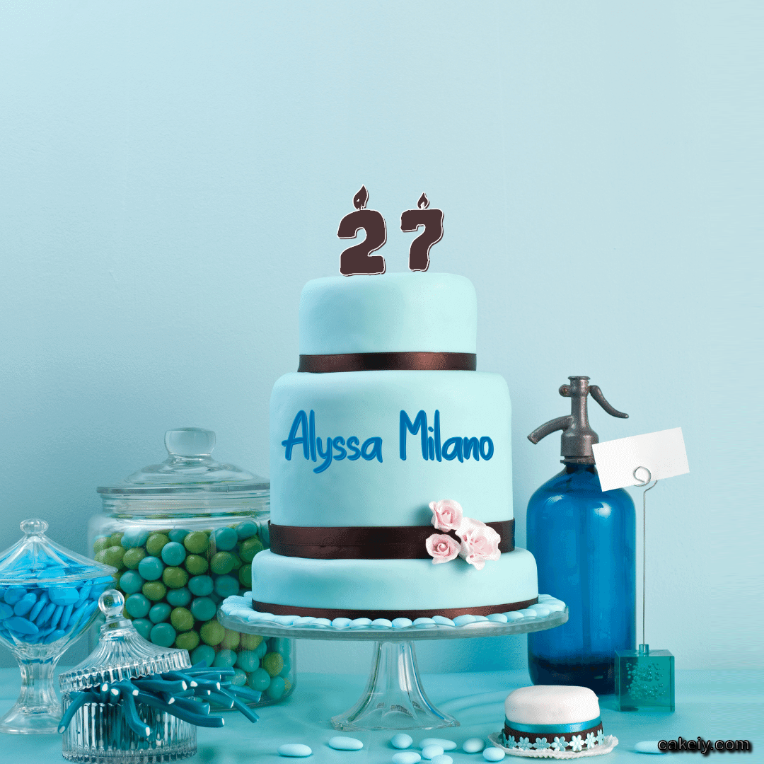 Columbia Blue Cake for Alyssa Milano