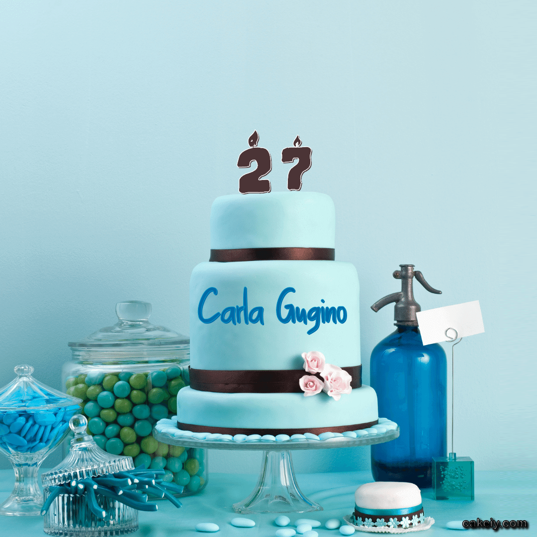 Columbia Blue Cake for Carla Gugino