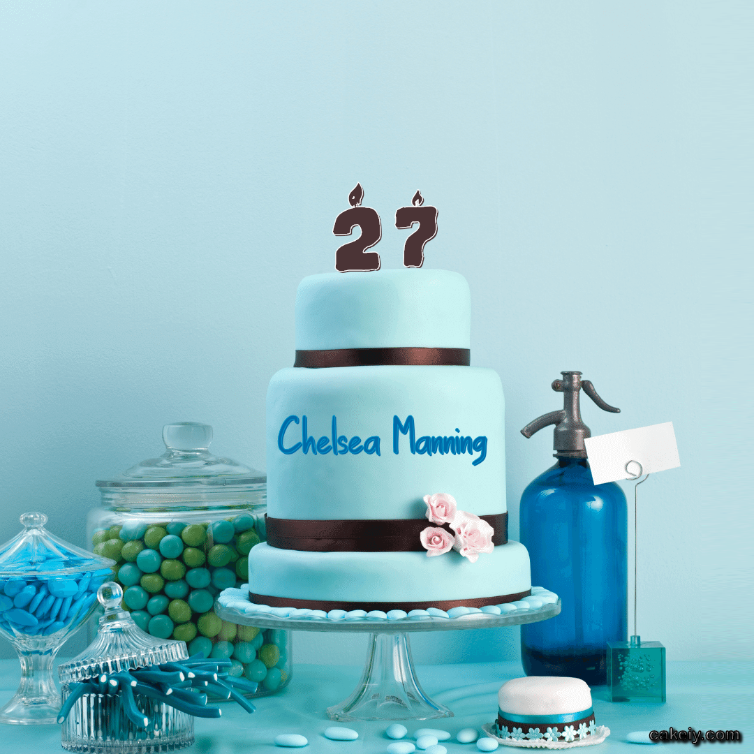 Columbia Blue Cake for Chelsea Manning