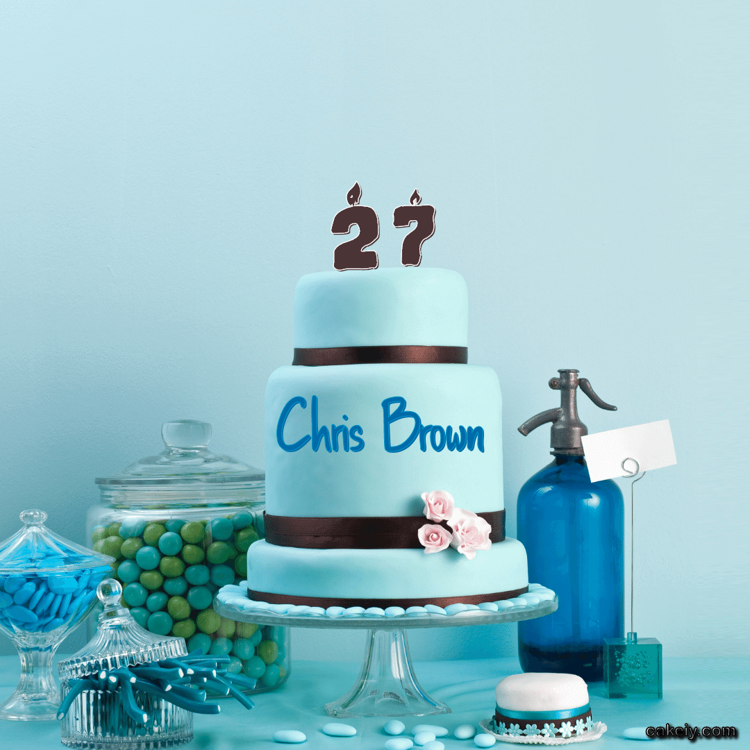 Columbia Blue Cake for Chris Brown