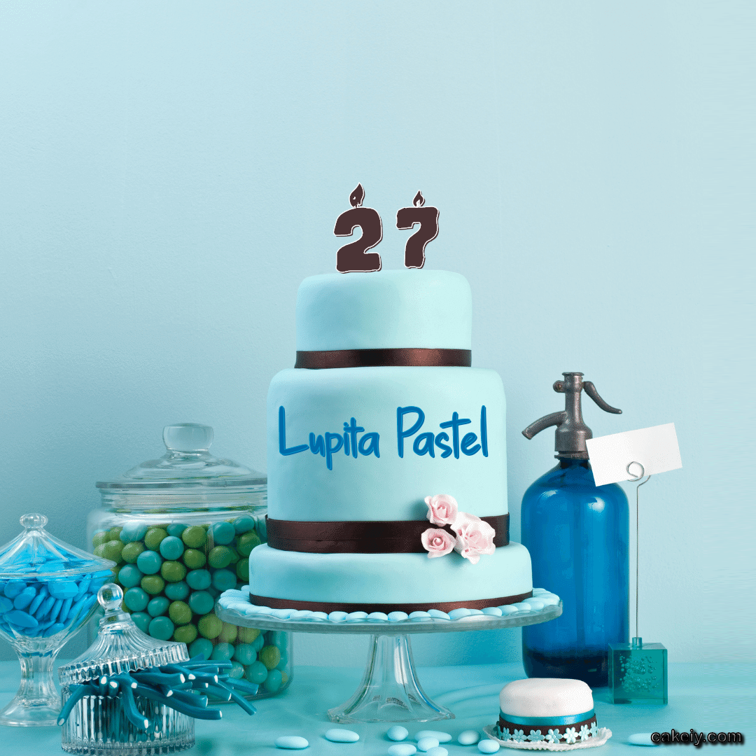 Columbia Blue Cake for Lupita Pastel