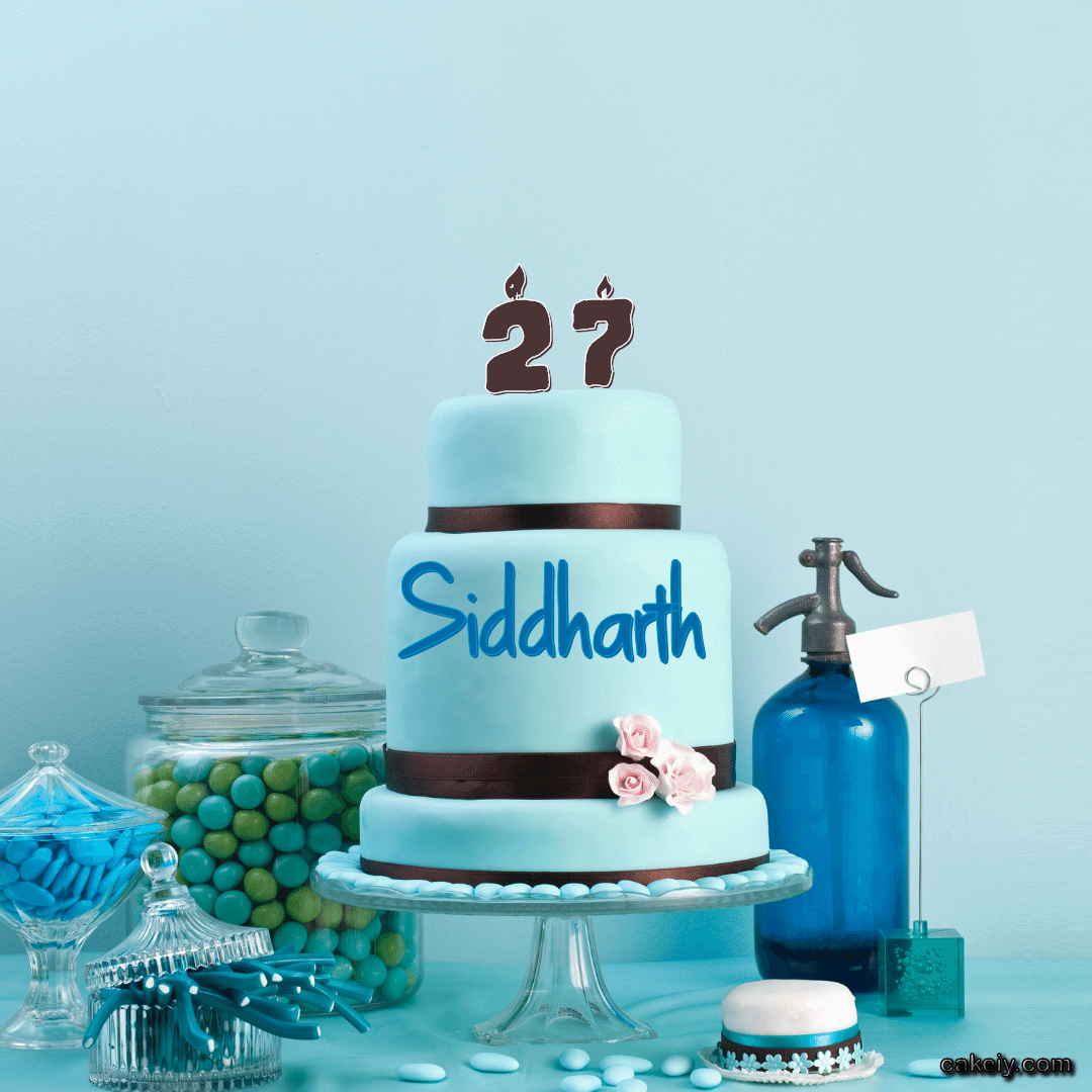 Columbia Blue Cake for Siddharth