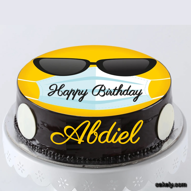 Corona Mask Emoji Cake for Abdiel