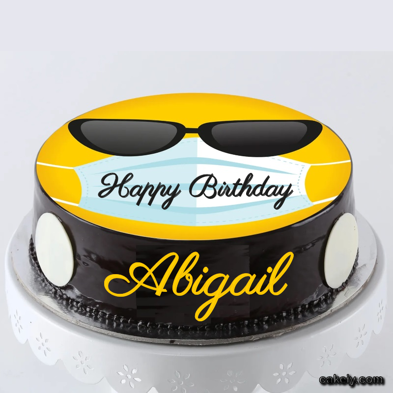 Corona Mask Emoji Cake for Abigail