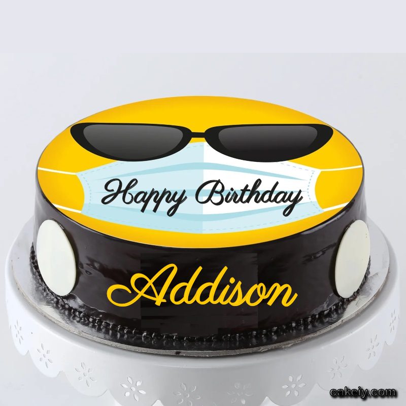 Corona Mask Emoji Cake for Addison