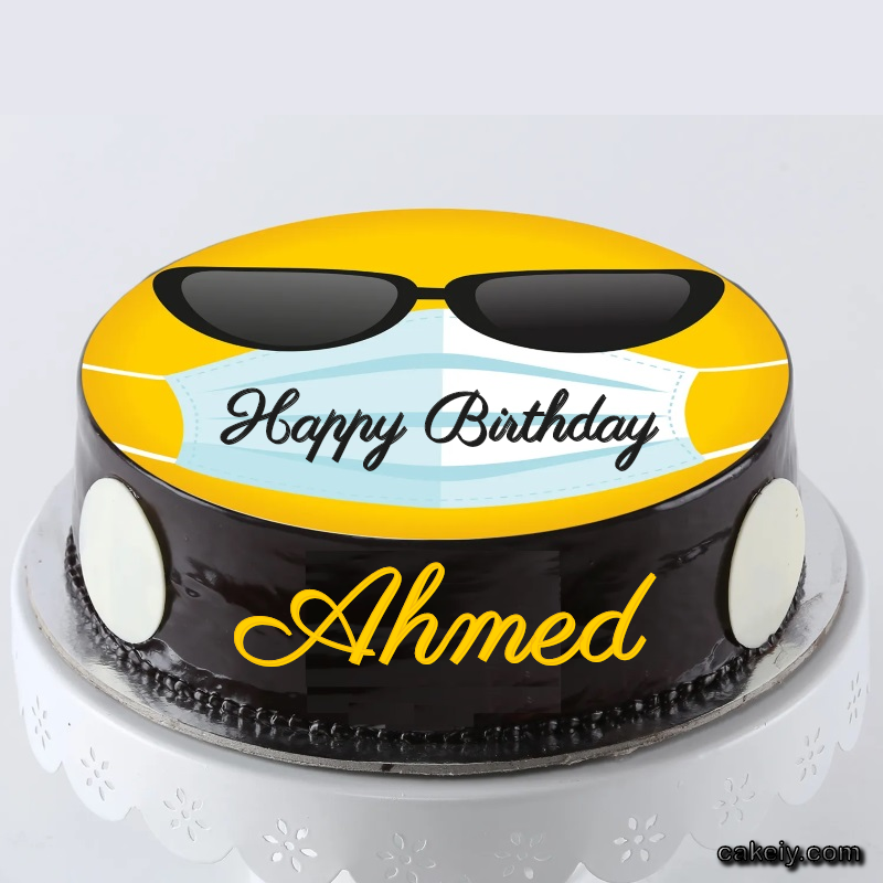 Corona Mask Emoji Cake for Ahmed
