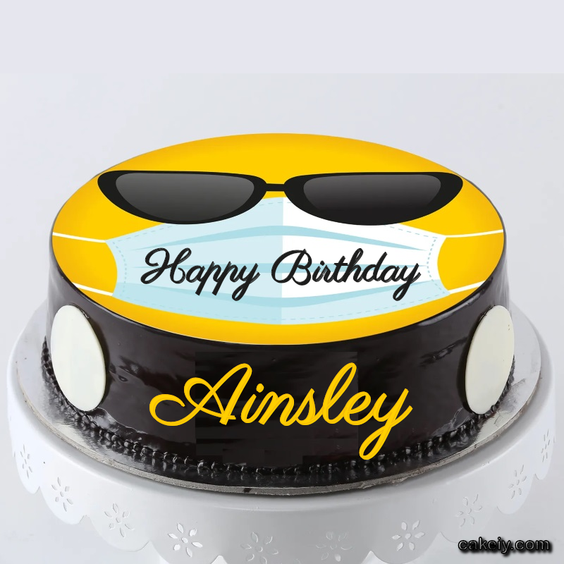Corona Mask Emoji Cake for Ainsley