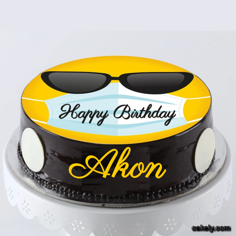 Corona Mask Emoji Cake for Akon