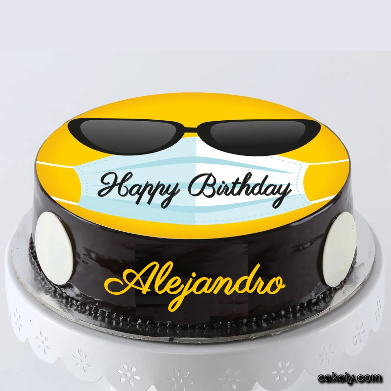 Corona Mask Emoji Cake for Alejandro