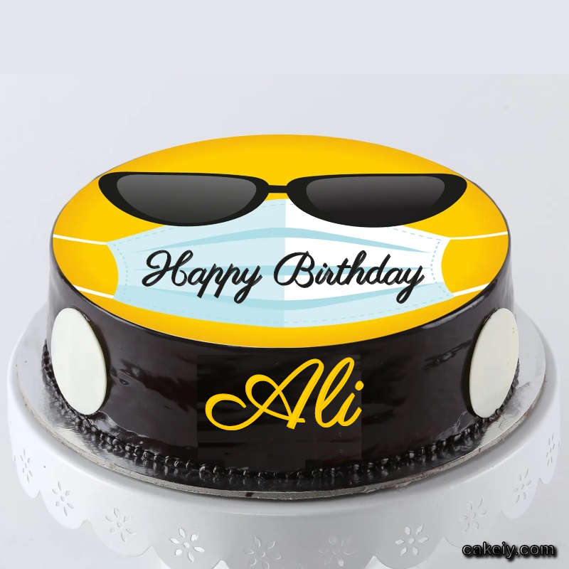 Corona Mask Emoji Cake for Ali
