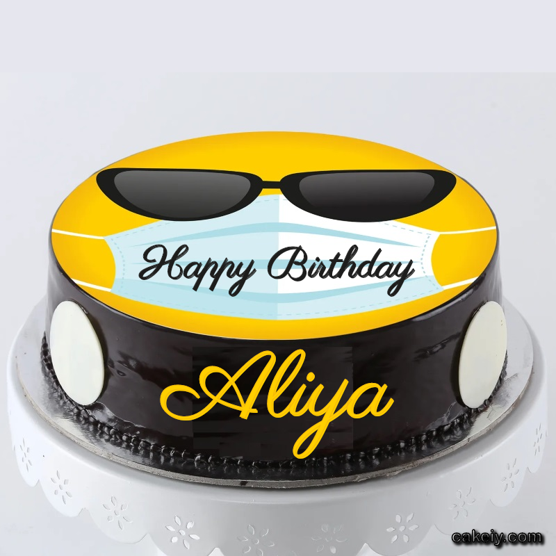 Corona Mask Emoji Cake for Aliya