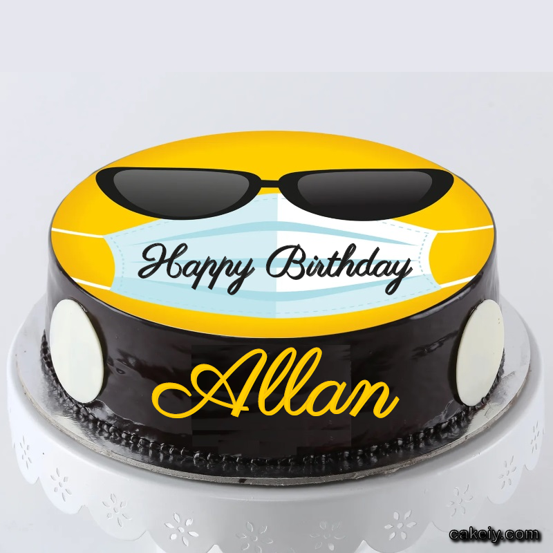 Corona Mask Emoji Cake for Allan