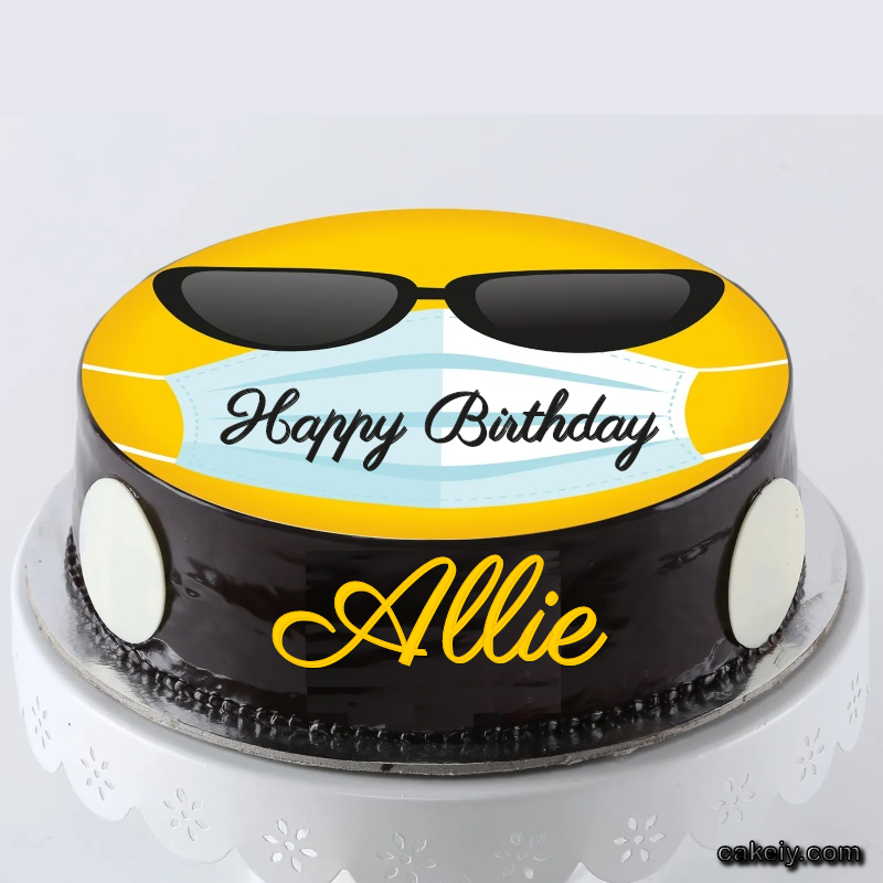 Corona Mask Emoji Cake for Allie