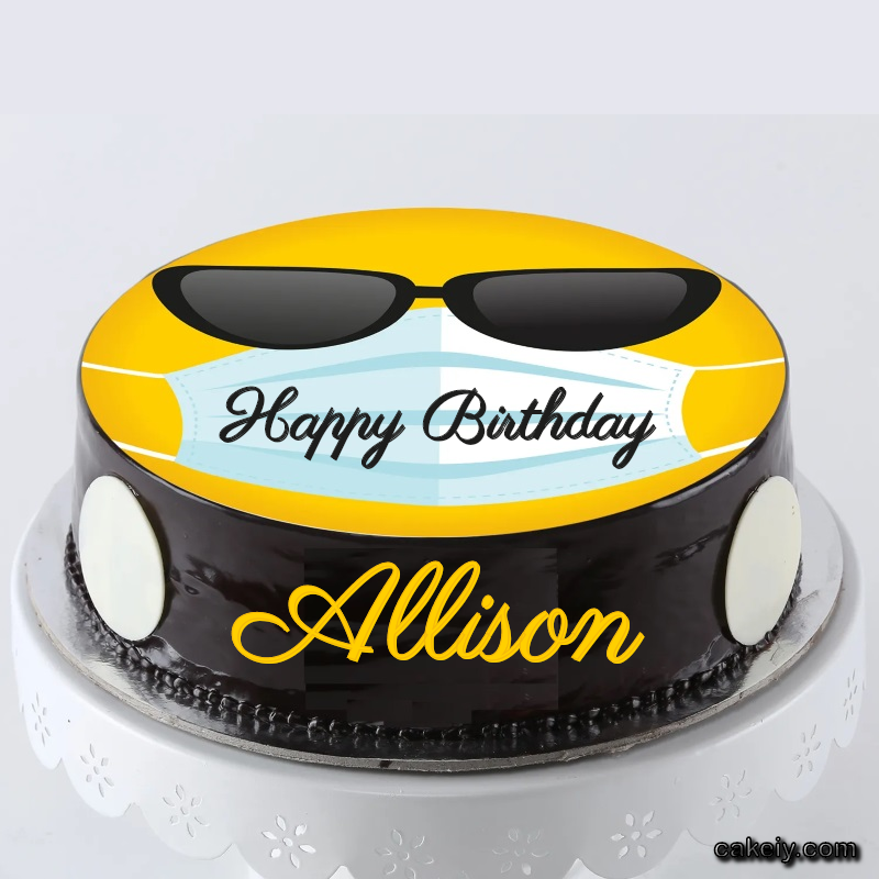 Corona Mask Emoji Cake for Allison