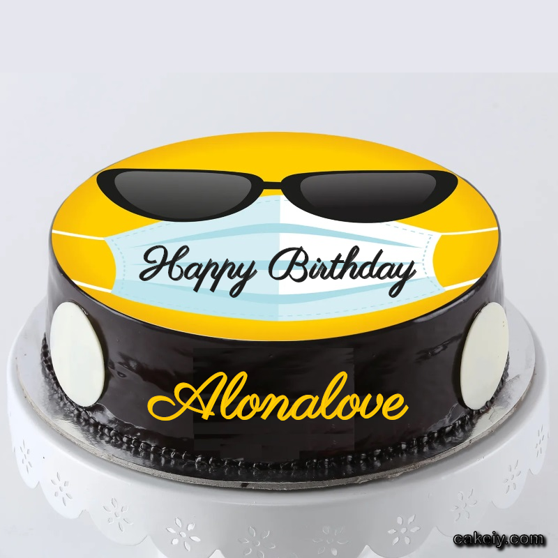 Corona Mask Emoji Cake for Alonalove