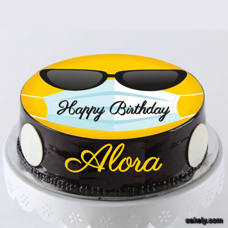 Corona Mask Emoji Cake for Alora