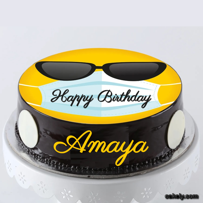 Corona Mask Emoji Cake for Amaya