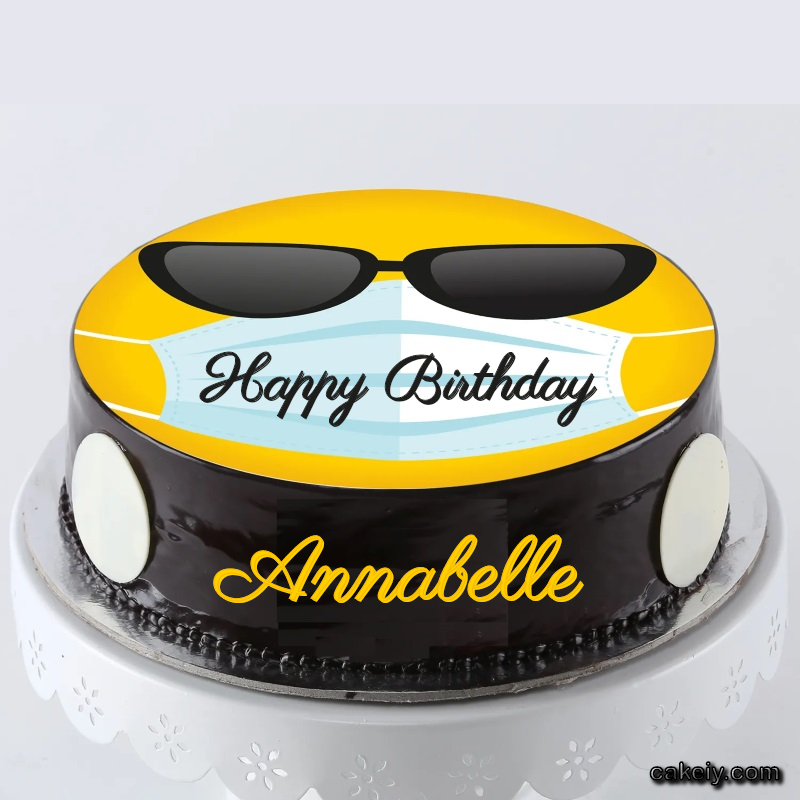 Corona Mask Emoji Cake for Annabelle
