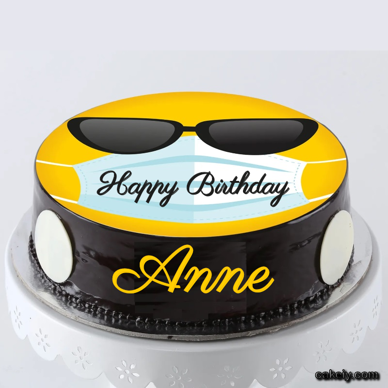 Corona Mask Emoji Cake for Anne