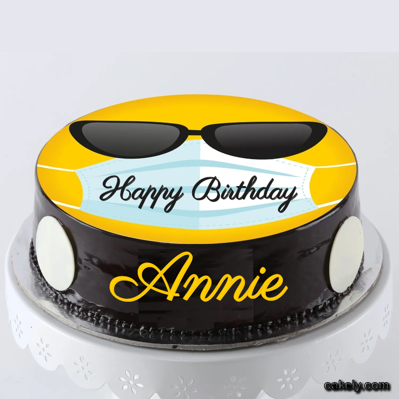 Corona Mask Emoji Cake for Annie