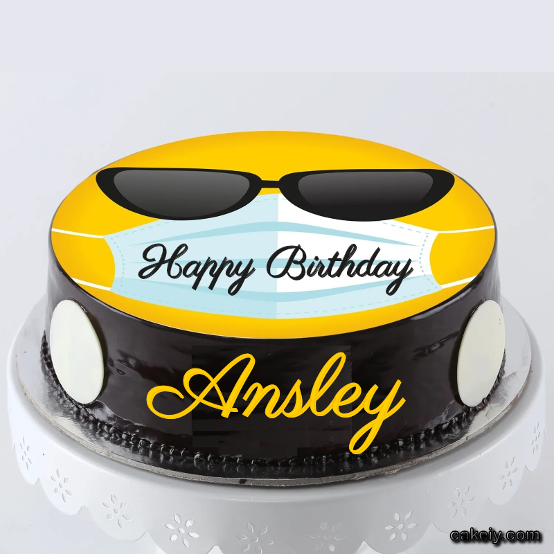 Corona Mask Emoji Cake for Ansley