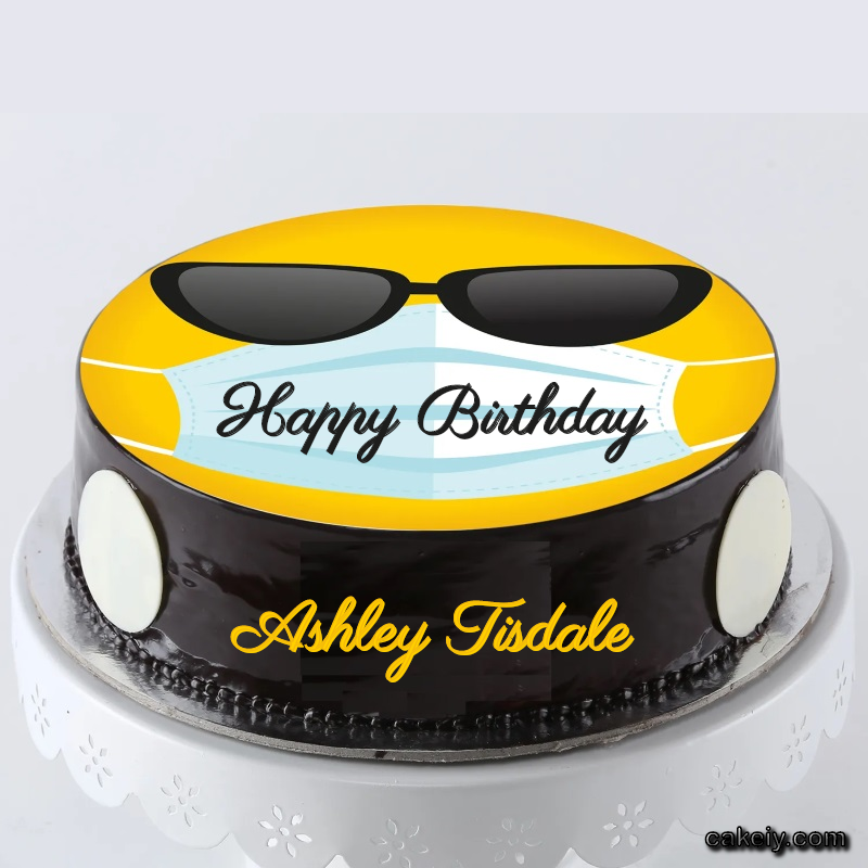 Corona Mask Emoji Cake for Ashley Tisdale
