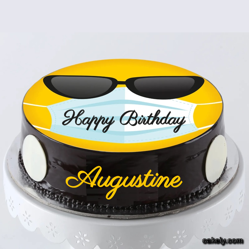 Corona Mask Emoji Cake for Augustine
