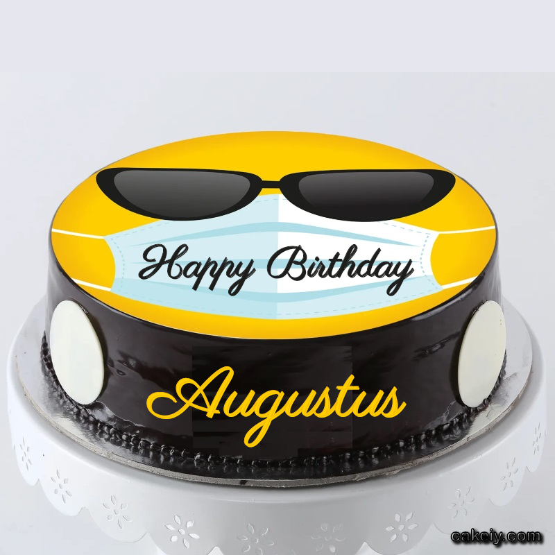 Corona Mask Emoji Cake for Augustus