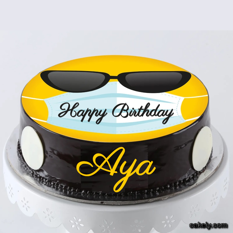 Corona Mask Emoji Cake for Aya