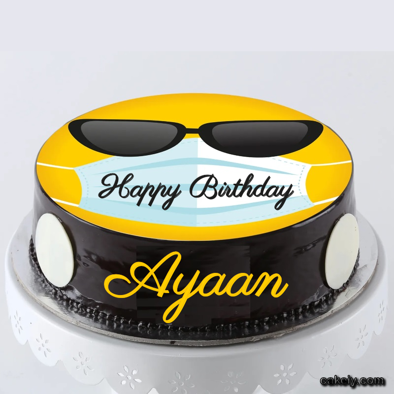 Corona Mask Emoji Cake for Ayaan