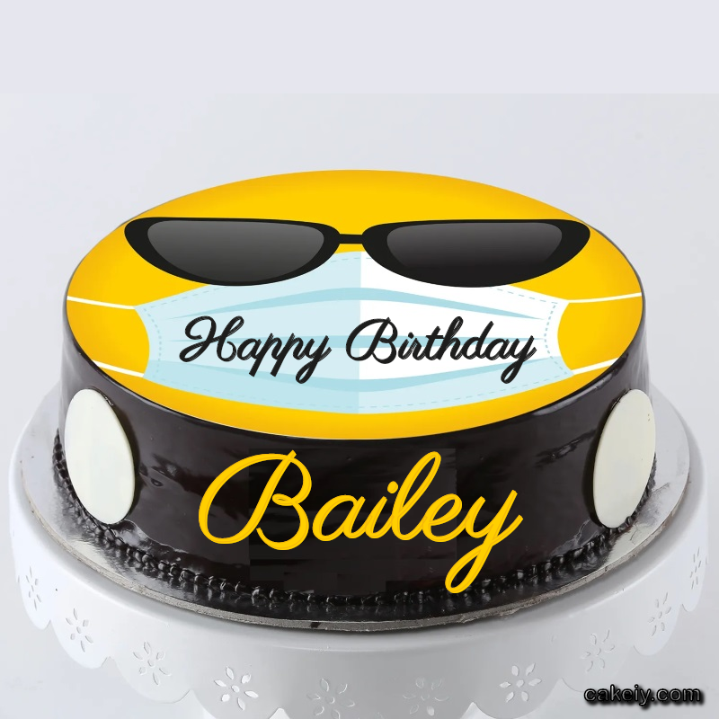 Corona Mask Emoji Cake for Bailey